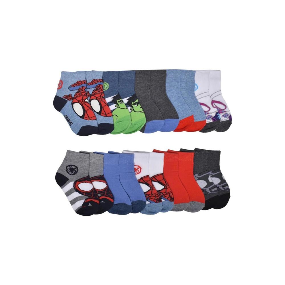 Marvel Spidey Amazing Friends Boys 10 Pairs Ankle Socks Disney Spiderman 4T-5T - Picture 2 of 8
